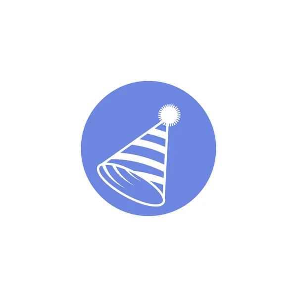 Blau Weiße Einfache Vektor Flachbild Ikone Der Urlaubshaube — Stockvektor