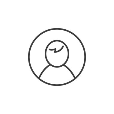 Siyah ve beyaz basit satır sanat Kullanıcı simgesi yuvarlak bir çerçeve içinde