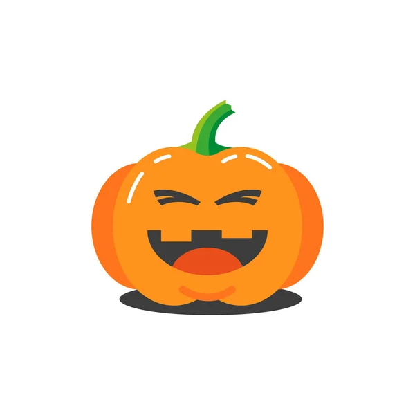 Barevné Ilustrace Jednoduché Kreslené Vtipné Dýně Halloween Který Směje — Stockový vektor
