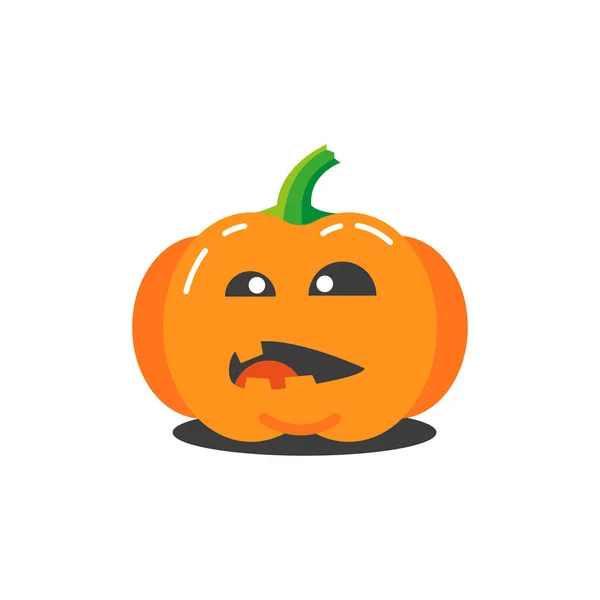 Illustration Colorée Dessin Animé Simple Citrouille Drôle Pour Halloween Qui — Image vectorielle