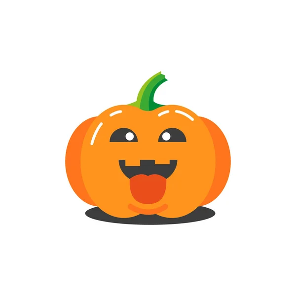 Barevné Ilustrace Jednoduché Kreslené Vtipné Dýně Halloween Který Škádlí — Stockový vektor