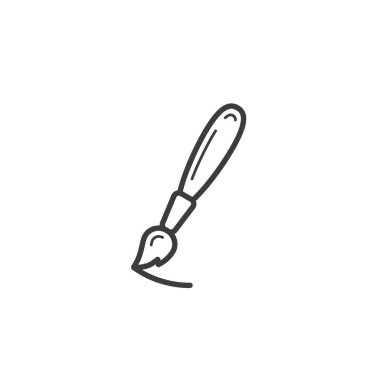 Siyah ve beyaz basit vektör anahat satırı sanat simgesi basit fırça