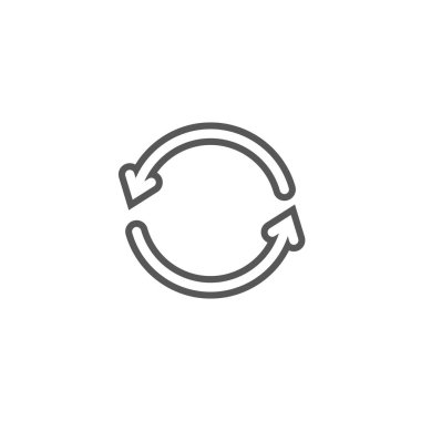 Siyah ve beyaz basit vektör anahat satırı sanat simgesi iki güncelleştirme ok