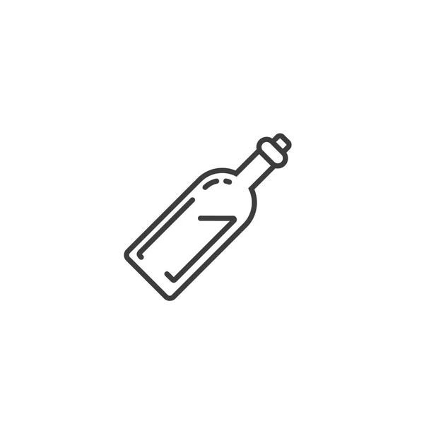 Blanco Negro Simple Vector Contorno Arte Icono Botella — Vector de stock