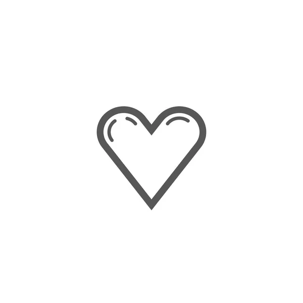 Черно Белый Простой Векторный Контур Иконка Сердца — стоковый вектор