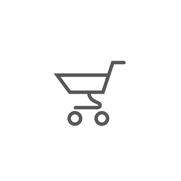 Schwarz Weiß Einfache Vektorumrisse Kunst Supermarkt Trolley Symbol — Stockvektor