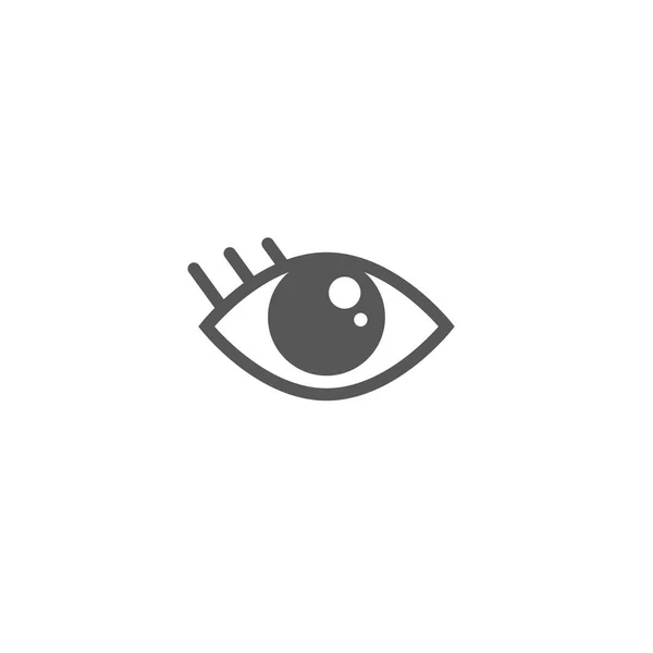 Black White Simple Vector Line Art Icon Eye — Stock Vector