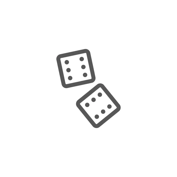 Black White Outline Line Art Icon Two Dice — Stock Vector
