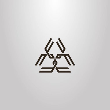 siyah ve beyaz basit vektör geometrik düz sanat işaret üç soyut halk süsleme elemanları