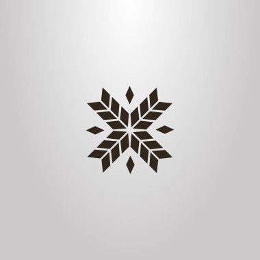 siyah ve beyaz basit vektör çiçek halk süsleme öğesinin soyut geometrik işareti