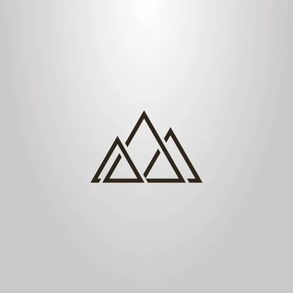 黒と白のシンプルなベクトル つの山の三角形の抽象的なピークの幾何学的な記号 — ストックベクタ