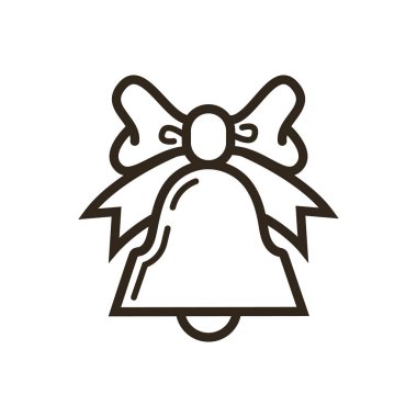 siyah ve beyaz basit vektör hat sanat simge Bell'in yay ile