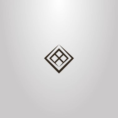 siyah ve beyaz basit geometrik işareti döndürülmüş pencerenin vektör 