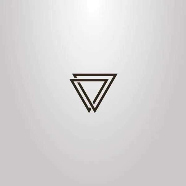 siyah ve beyaz basit vektör hat sanat iki geçmeli üçgen geometrik iz