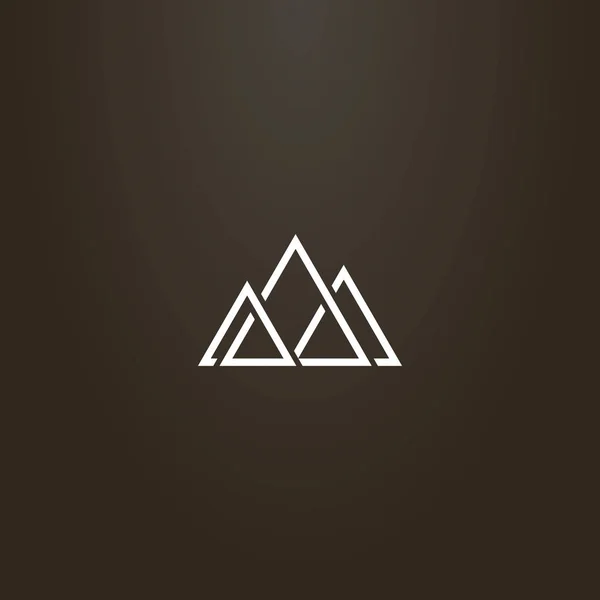 siyah bir zemin üzerine beyaz işareti. vektör geometrik soyut doruklarına üçgen üç Dağları iz