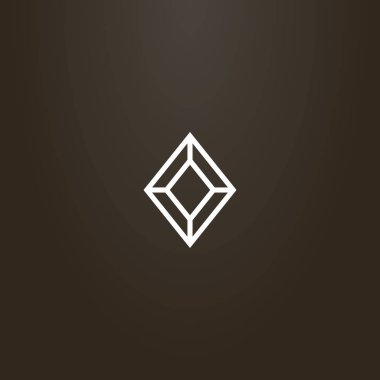 siyah bir zemin üzerine beyaz işareti. geometrik çizgi sanat işareti elmas şekli taş vektör