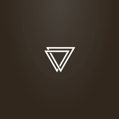 siyah bir zemin üzerine beyaz işareti. hat sanat iki geçmeli üçgen geometrik iz vektör