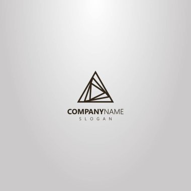 siyah ve beyaz basit vektör hat sanat anahat logo farklı boyut overlaid üçgen