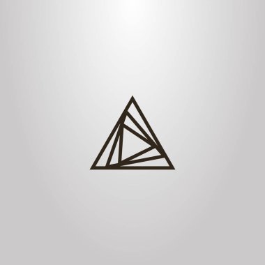 siyah ve beyaz basit vektör hat sanat anahat işareti farklı boyut overlaid üçgen