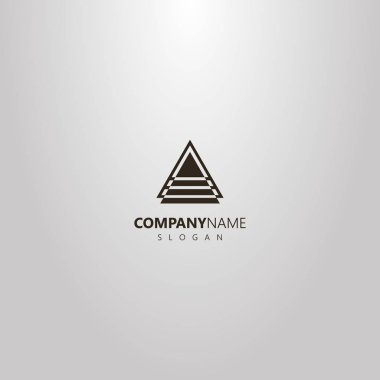 Bu satırlarda olan üçgen siyah beyaz basit vektör soyut geometrik anahat logosu