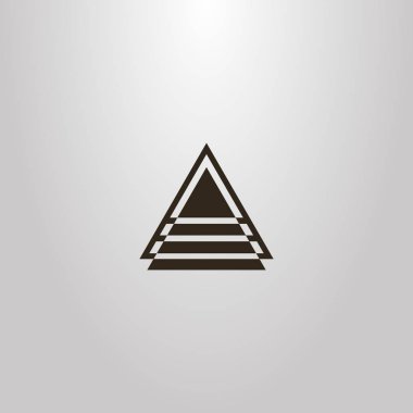 siyah ve beyaz basit vektör soyut geometrik anahat üçgeni üzerine çizgili bir iz