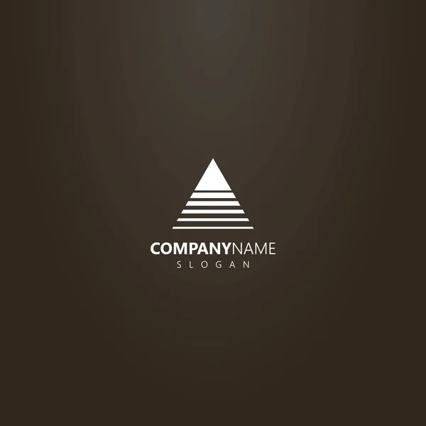 Logo Blanco Sobre Fondo Negro Vector Resumen Esquema Logotipo Triángulo — Archivo Imágenes Vectoriales