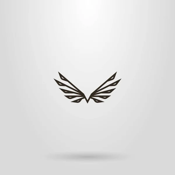 Biało Czarna Linia Prosta Sztuka Abstrakcja Vector Logo Lotu Ptaka — Wektor stockowy