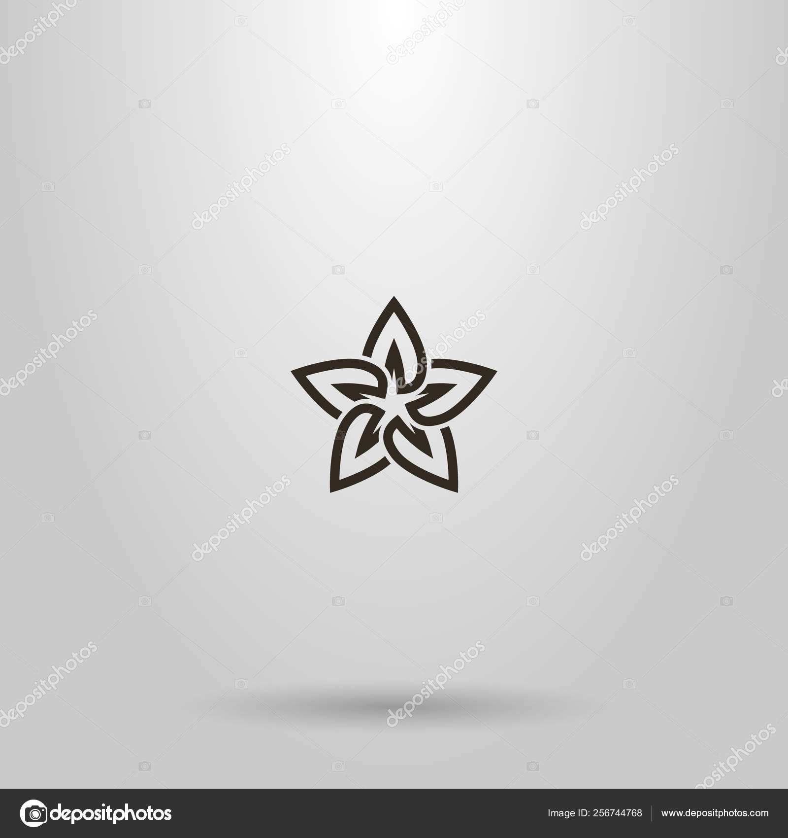 Sign Star Shaped Flower Stock Vector