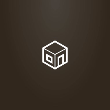 Siyah arka planda beyaz tabela. Bir evin bir parçası olarak basit çizgi sanat vektör kübü işareti