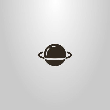 karikatür gezegen Satürn siyah ve beyaz basit vektör düz sanat anahat işareti 