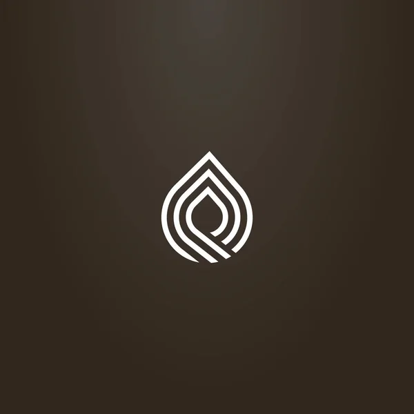 siyah bir arka plan üzerinde beyaz bir işaret. soyut üç satırlık su damlabasit vektör çizgi sanat işareti