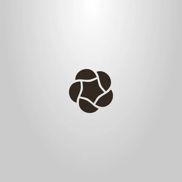 Черный Белый Простые Векторные Круглые Отрицательный Знак Пространства Пятилепестковый Цветок — стоковый вектор