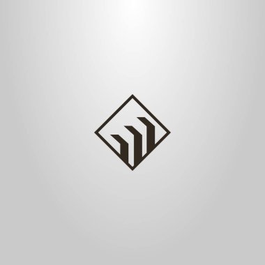 bir elmas çerçeve içinde üç dikdörtgen şekilsiyah ve beyaz basit vektör düz sanat işareti