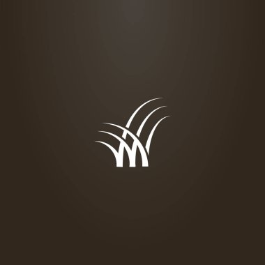 siyah bir arka plan üzerinde beyaz bir işaret. çim üç demet basit vektör anahat düz sanat işareti