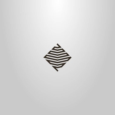 siyah beyaz basit çizgi sanat vektör anahat işareti tek satıreş eşkenar dörtgen