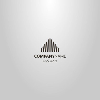 siyah ve beyaz basit vektör çizgisi sanat şehri veya çizgili beşgenin emlak logosu 