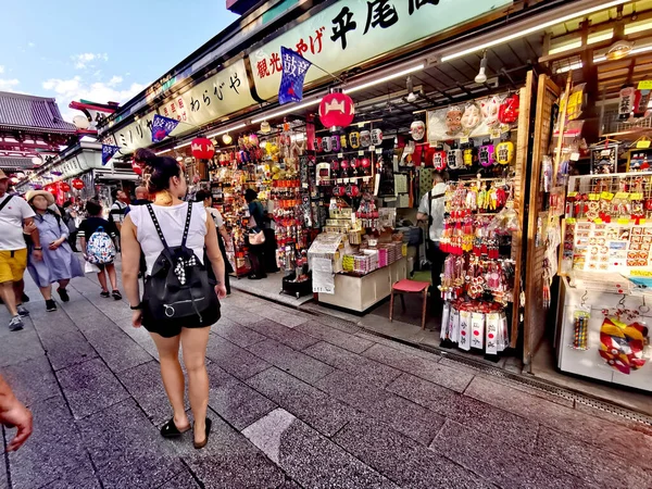 Asakusa Tempel Tempelanlage Tokio Japonii Souvenierstand — Zdjęcie stockowe