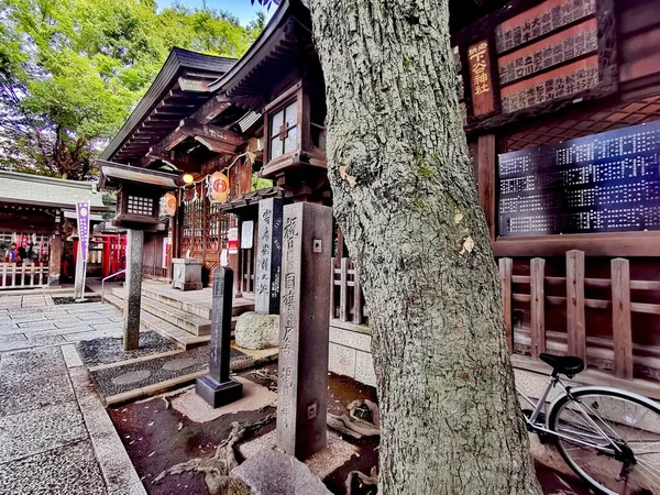 Tempelanlage in Asakusa (Tokio) - Nahaufnahme Gedenksteine und Baum