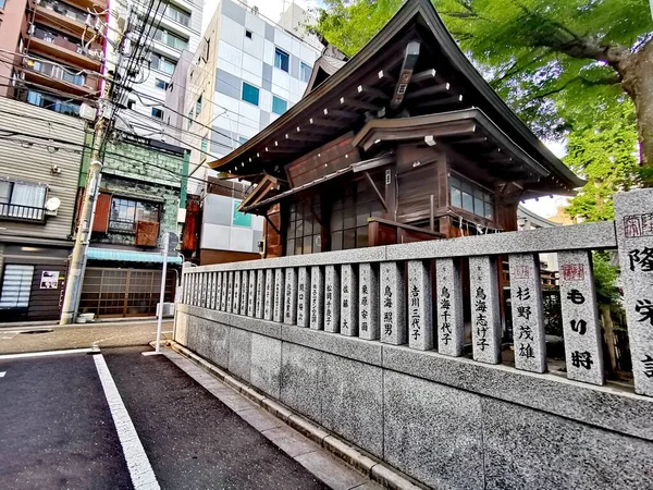 Tempelanlage Asakusa Tokio Nahaufnahme Zaun Mit Schriftzeichen — Zdjęcie stockowe