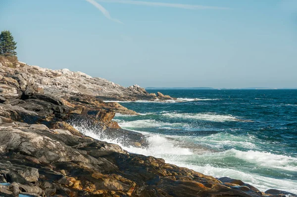 Morgon Atlantkusten Usa Maine Vackra Steniga Kust — Stockfoto