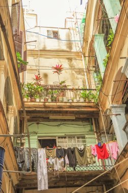 Havana eski avluda. Küba.