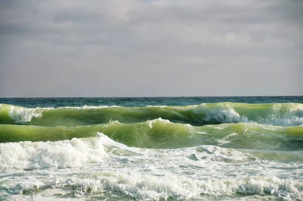 Mar Espumoso Después Una Tormenta Hermoso Paisaje Marino —  Fotos de Stock