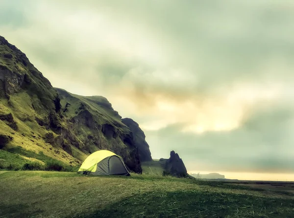 Tente Milieu Vues Incroyables Sur Islande — Photo