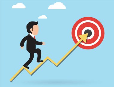 İşadamı yürüyüş için başarılı - illüstrasyon vektör