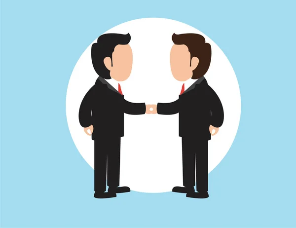 企业投资概念 两个商人握手 平淡的作风 矢量插图 — 图库矢量图片