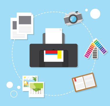 Yazdırma vektör modaya uygun bir tasarım kavramı, modern düz stil 