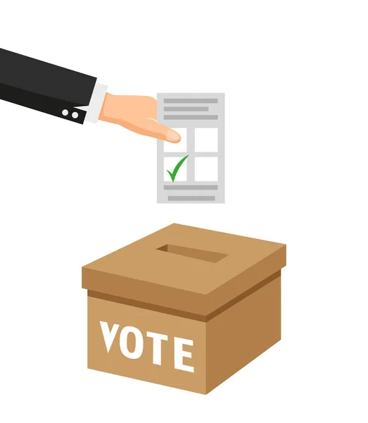 Fraude électorale, Election a déposé la carte dans le vecto box.flat — Image vectorielle