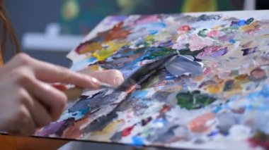 Palet Bıçağı Akrilik boyalar karıştırma ile ressam