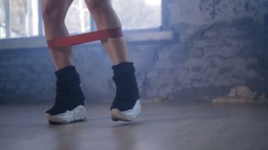 Elastik dirençli bant egzersiz kadın Bacaklar