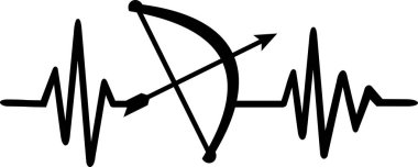 Kalp atışı darbe satır okçuluk yay ve ok ve Almanca iş unvanı ile